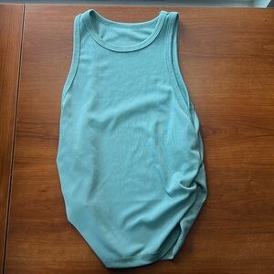 Mint green . Ruched side crop tank top